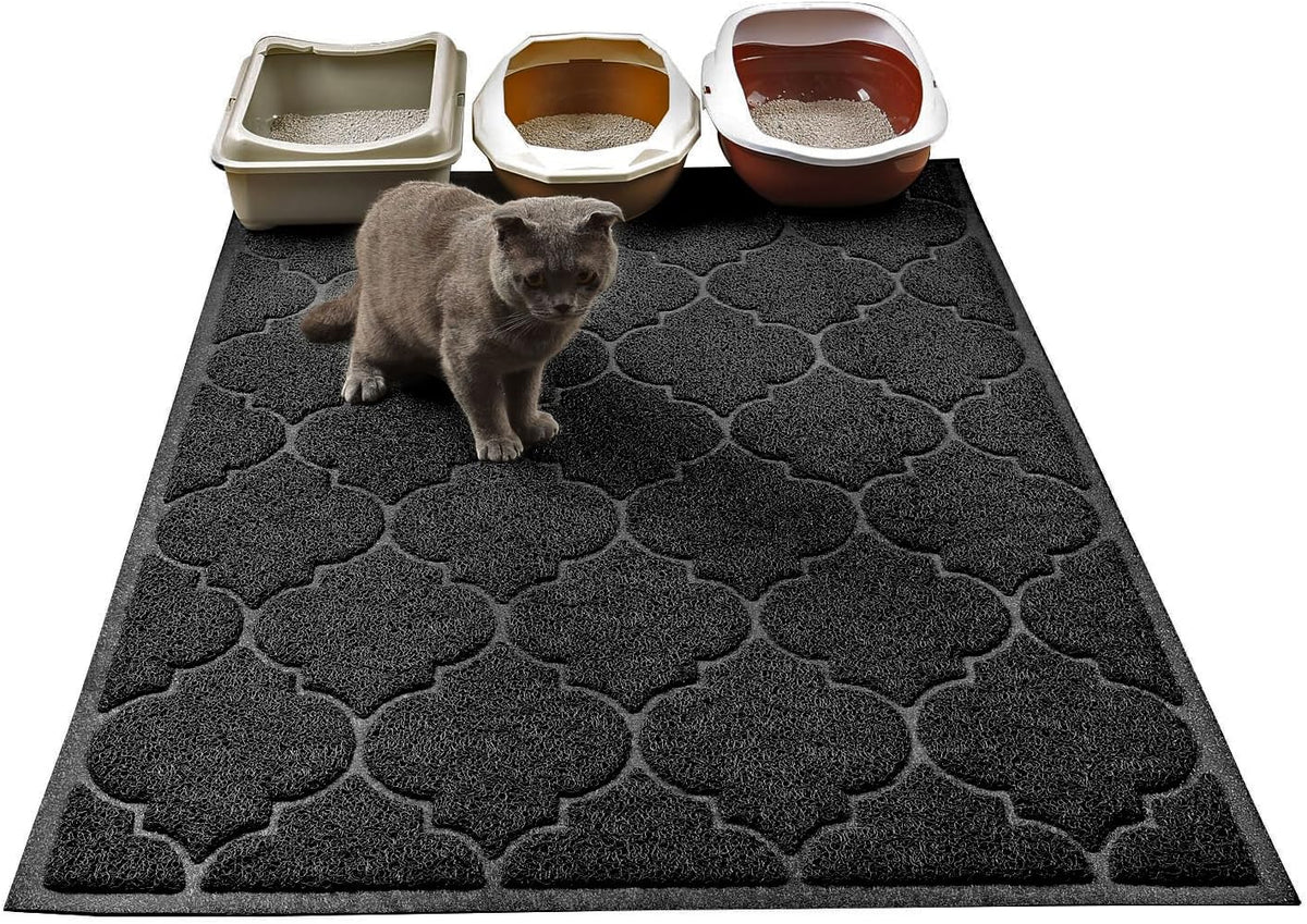 LittleTiger Cat Litter Mat, XL Super Size, Phthalate Free, Easy to Clean, 46x35 Inches, Durable, Soft on Paws, Large Litter Mat.