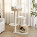KAMABOKO Modern Cat Tree, Hand-Woven Condo & Top Perch,cat Houses & Condos