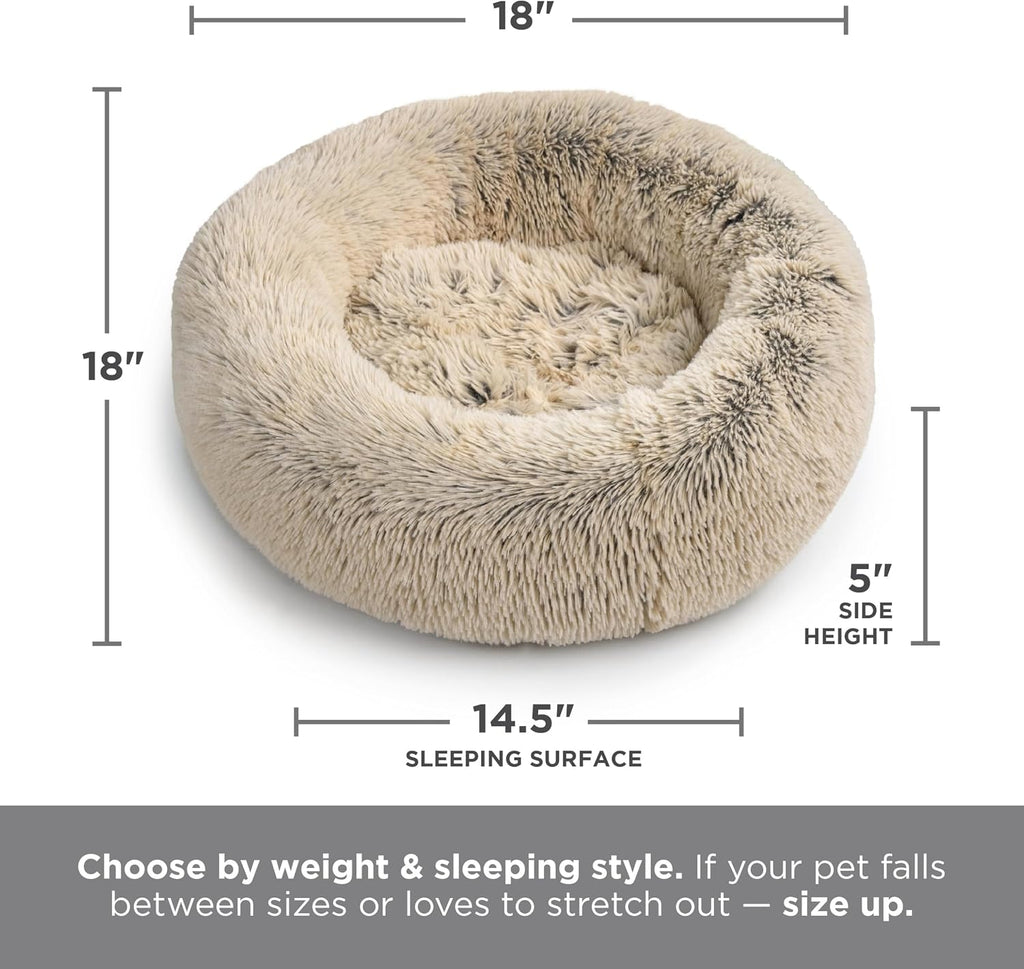 Best Friends by Sheri Original Calming Donut Dog Bed, Frost Gray, 18