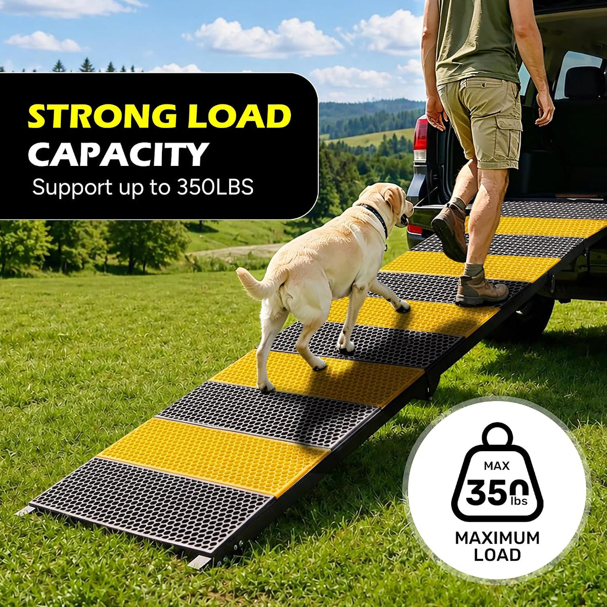 Foldable Dog Ramp for Car, 91 inches Long Portable Ramp for Large Dogs