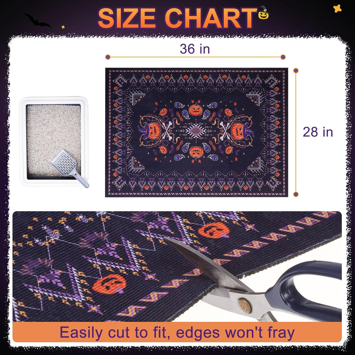 BEAUTYZOO Cat Litter Mat, 28" x 36" Large Litter Trapping Mat, Waterproof