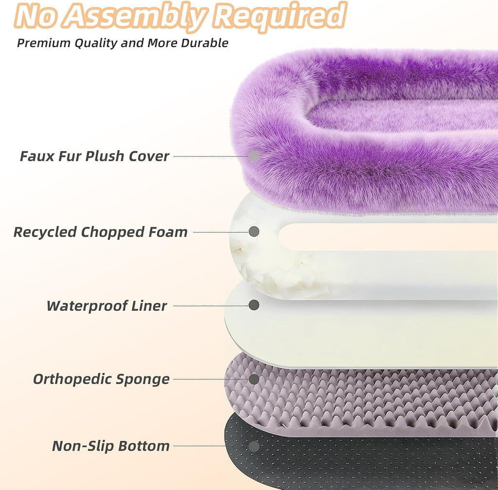 Human Dog Bed, Oversized Plush Lounger Bed with Plump Pillow and Blanket