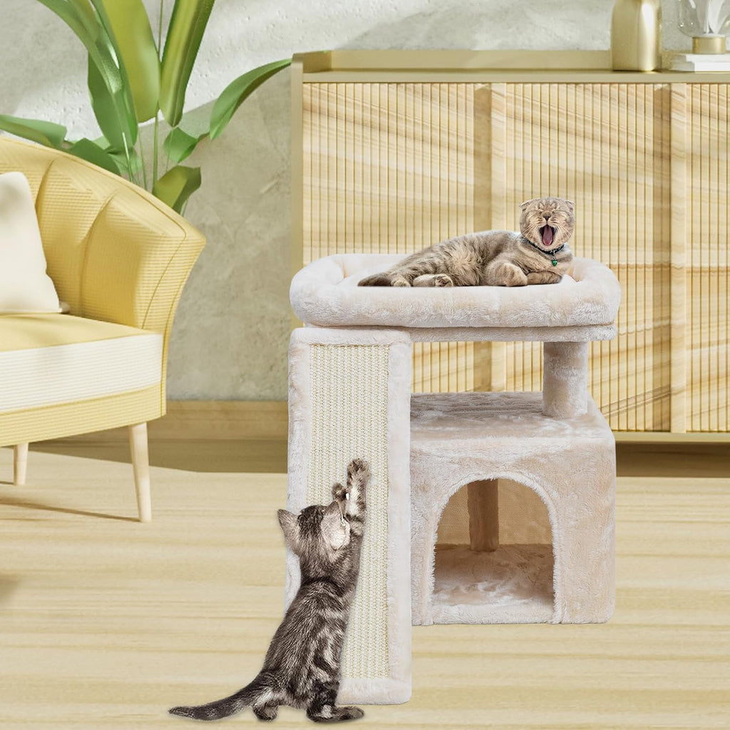 Small Cat Tree, Cat Tower with Scratching Post & Perch & Condo