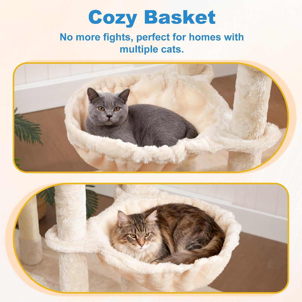 Hey-brother Cat Tree Tower with Large Platform, Spacious Condo, MPJ060M