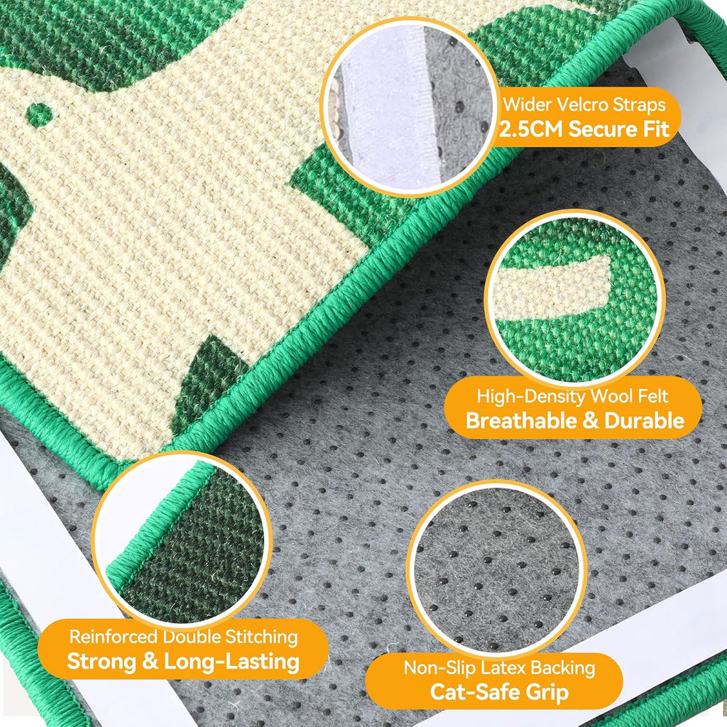Sisal Cat Scratcher Mat Floor & Wall Cat Scratching Pad with Sticker Tape