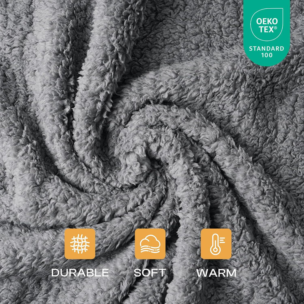 1 Pack 3 Calming Blankets Fluffy Premium Fleece Pet Blanket Soft Sherpa Throw for Dog Puppy Cat Grey Small (23" x16'')