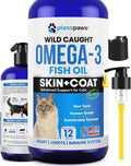 Omega 3 Fish Oil for Cats - Wild Caught, Skin and Coat, 12 fl oz Liquid