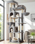 Globlazer Sturdy Extra Large Cat Tower for Indoor Cats, S81C, Light Grey