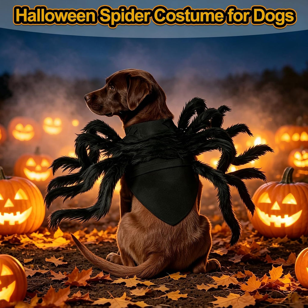Halloween Spider Costume for Dog, Halloween Pet Costume Halloween Decorations, Spider Decor Halloween Party Supply, Spider Cosplay Costumes with Adjustable Velcro for Small Medium Dogs and Cats