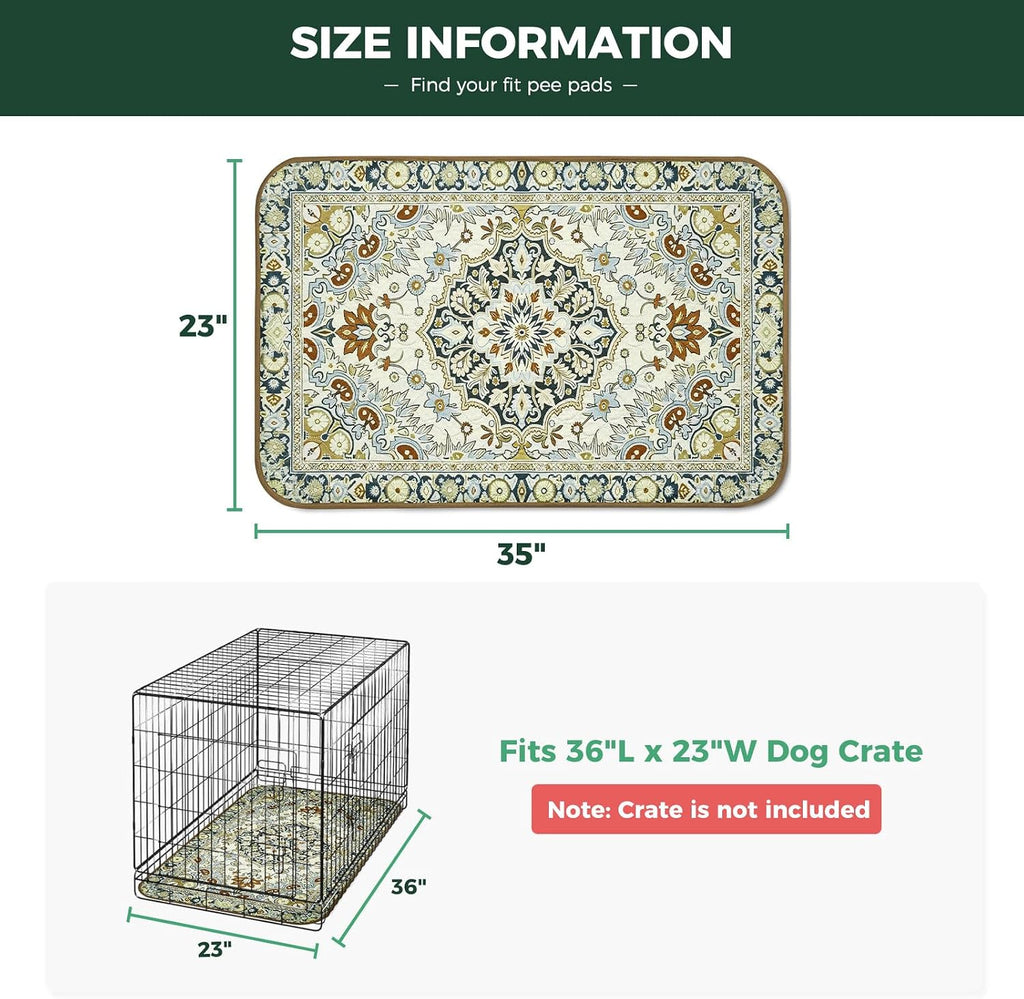FXW Washable Pee Pads for Dogs, Super Absorbent, 23" x 35", 2 Packs | Machine washable, Non-slip backing