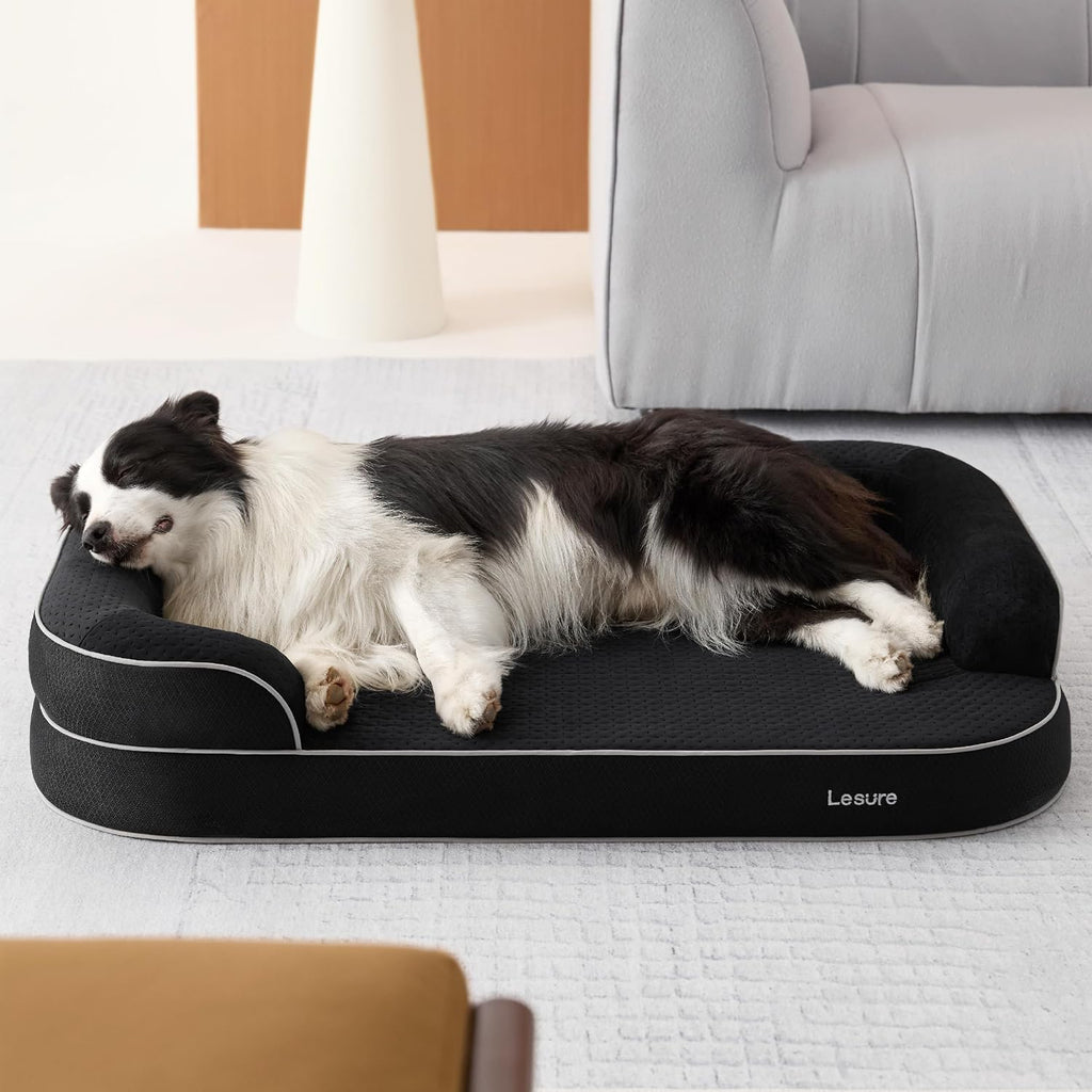 LE SURE RealOrtho™ XL 3-Layer Orthopedic Dog Beds Large Sized Dog,42" Black