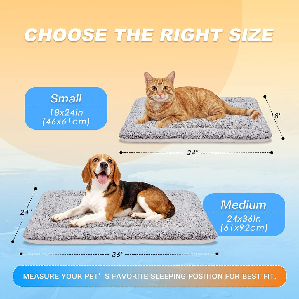 Self Warming Cat Bed, Reversible Self Heating Cat Pad, Dark Blue, 18x24 In