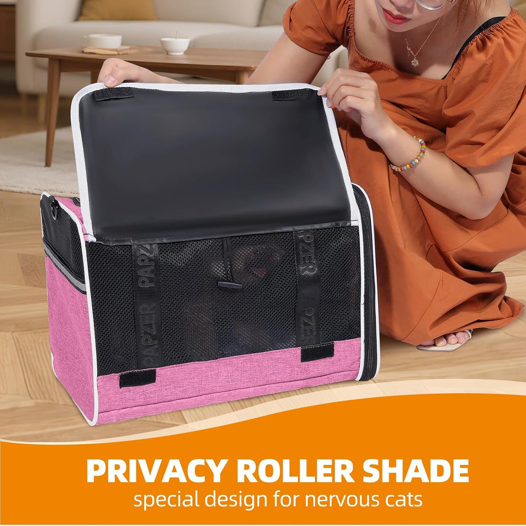 Cat Carrier for Travel, Soft-Sided, Top Loading, Privacy Curtain, to 20 lbs
