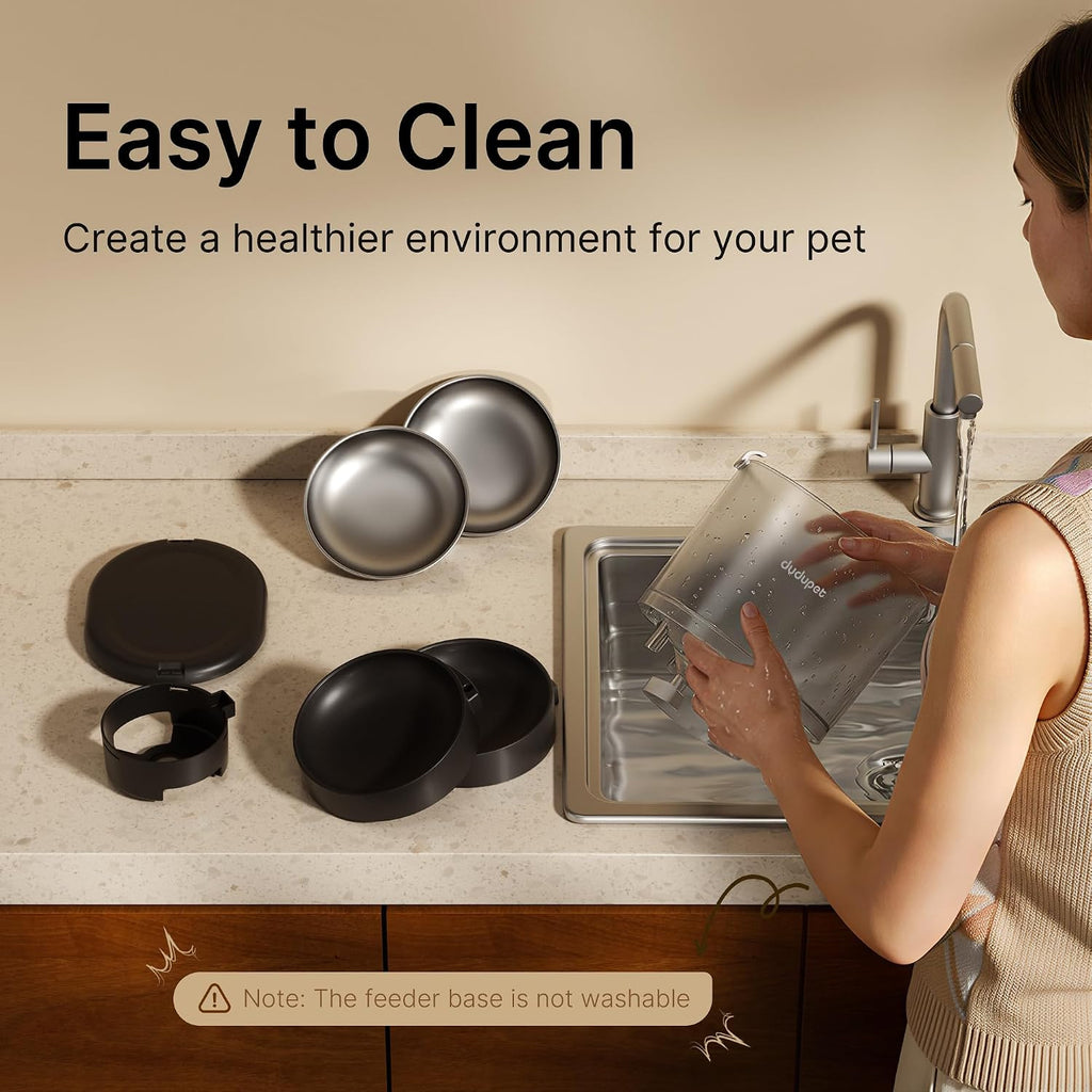 Automatic Cat Feeder for 2 Cats, Dual Cat Feeder with 5G WiFi APP