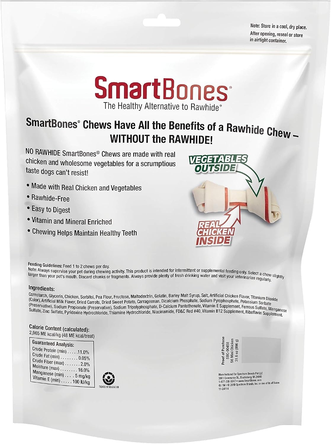 SmartBones Mini Bones with Real Chicken, Rawhide-Free Chews for Dogs, 56 Count (Pack of 2)