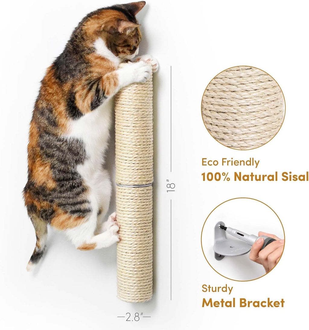 xympo 18" Compact Wall Mounted Cat Scratcher, Sisal Scratching Post