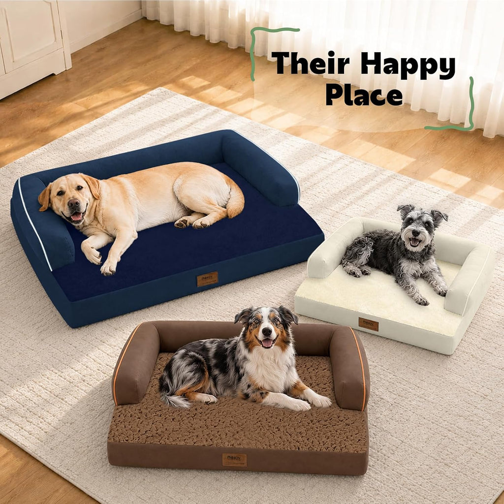 MEKIY Orthopedic XL Dog Bed with Bolster for Extra Large Size Dogs