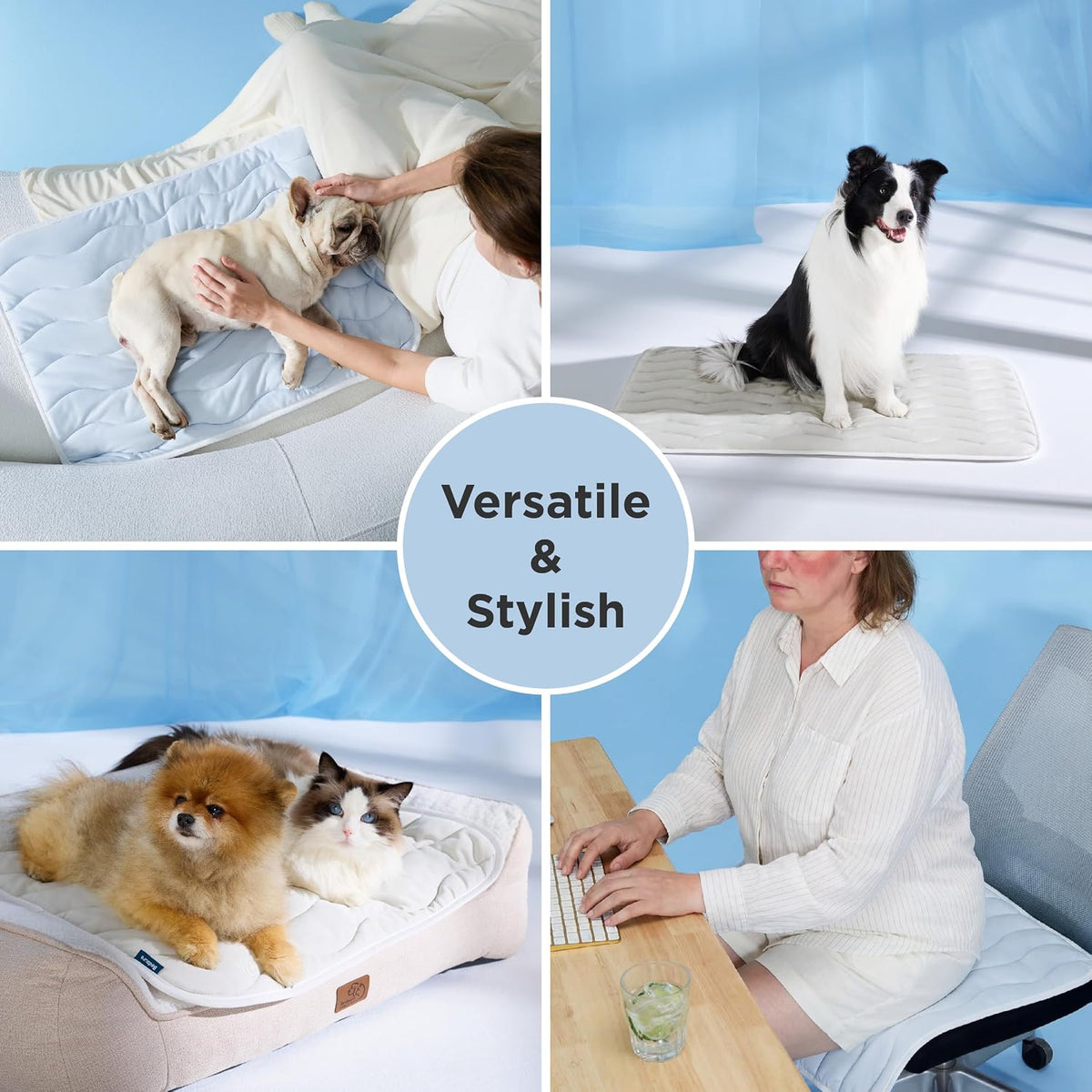 Bedsure Cooling Mat for Large Dogs,Washable Breathable QMax>0.4 Cool Fiber