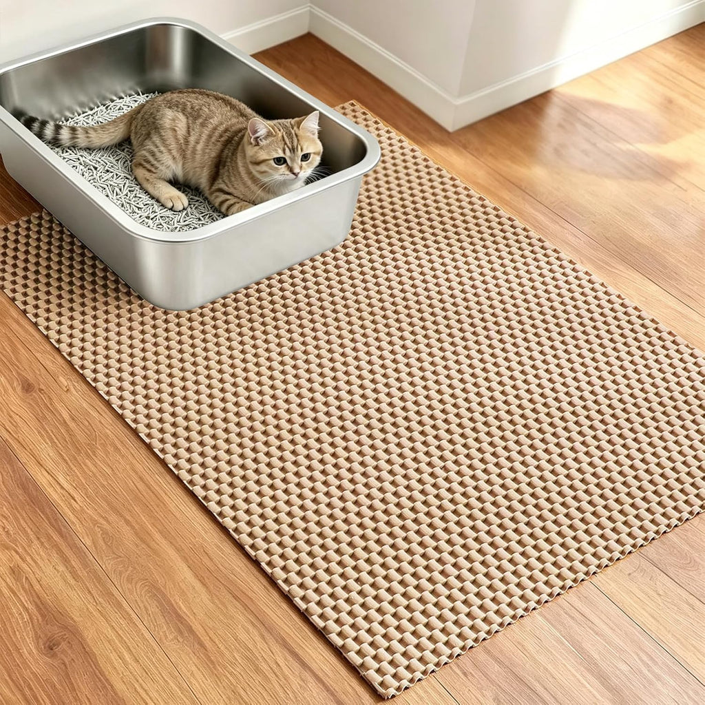 Cat Litter Mat, 23" x 17" Trap Mat for Litter Box, Cut‑to‑Fit for Any Space
