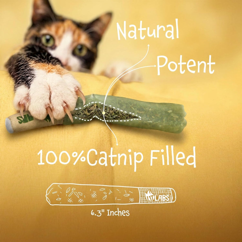 LIT LABS Cat Doobie 3 Pack Catnip Toys for Cats, Funny Cat Toys, Safe Kitten Teething Chew and Kicker Toys, Stress-Relieving Indoor Cat Gifts that Hit Different