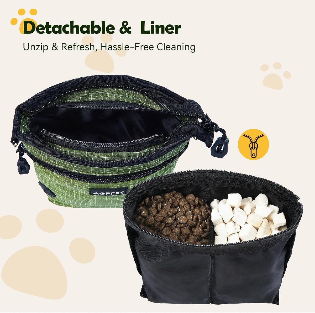 AGPTEK Dog Training Treat Pouch, Magnetic Dog Walking Pouch