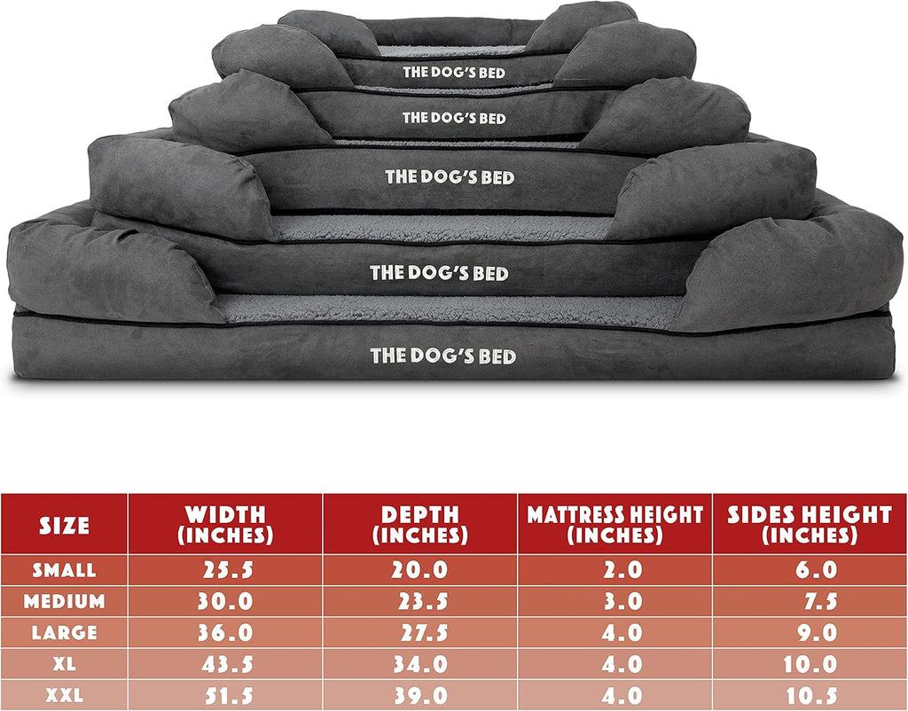 The Dog’s Bed Replacement Outer Cover, Plush Fabric, Grey Plush, XL