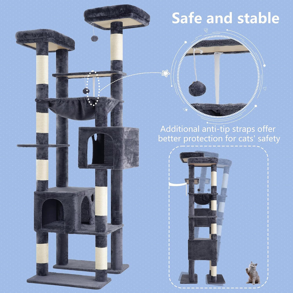 Hey-brother Cat Tree Tower with Multi-Level Duty Scratching Posts, 0MPJ039G