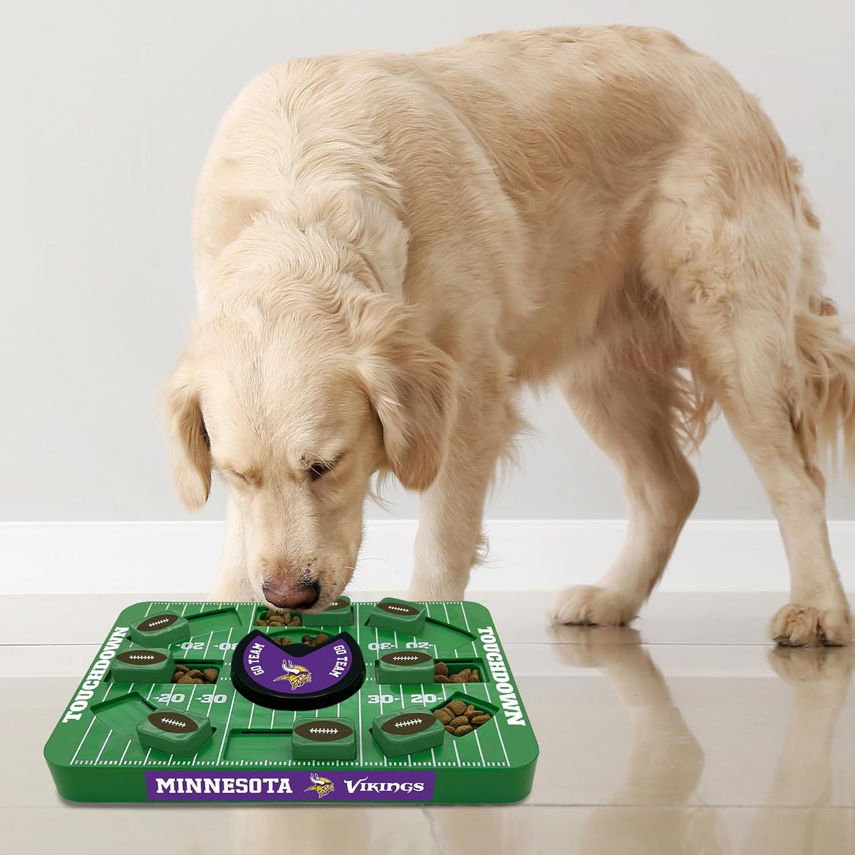 Pets First NFL Minnesota Vikings Large Puzzle Toy for Dogs, Slow Feeder Board for Pets, New Bigger Size, Interactive Doggie Treat Toy