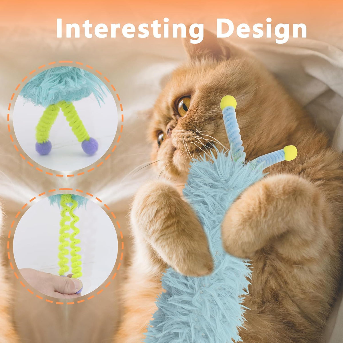 3 Pack Catnip Toys,Soft Cat Pillows Toys with Antennae, Funny cat Toy