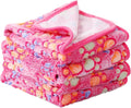 Tatuo 4 Pcs Fleece Dog Blankets for Puppy Cat, Pink, 24 x 16 in, Paw