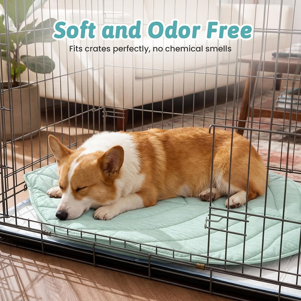COZY KISS Dog Cooling Mat for Dogs or Cats, Leaf Shaped Pet Pad, 27x23 inch