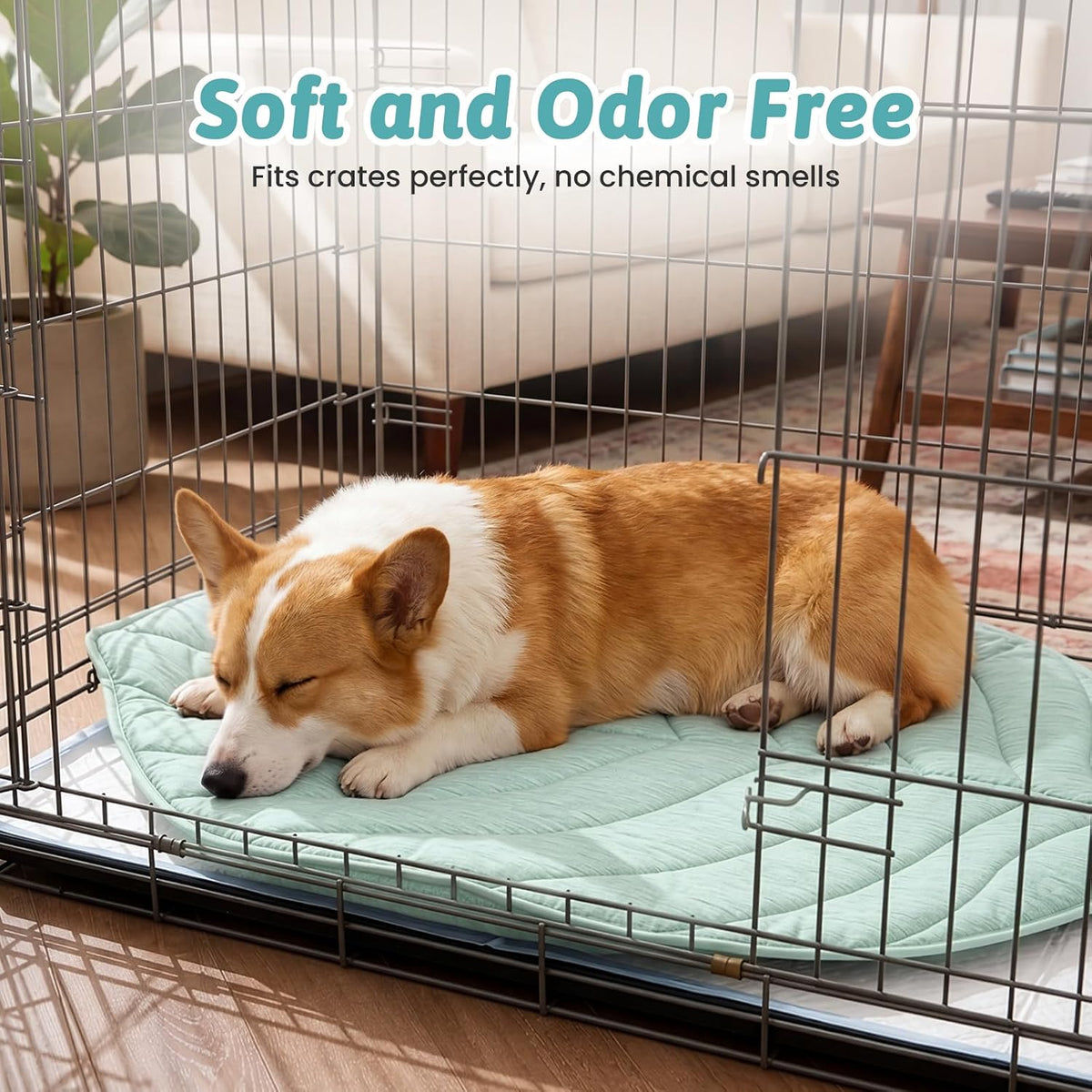 COZY KISS Dog Cooling Mat for Dogs or Cats, Leaf Shaped Pet Pad, 27x23 inch