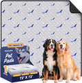 Washable Dog Pee Pads, Non-Slip Waterproof, 72 x 72 in, 1 Pack, Dolphin | Super absorbent, waterproof and non-slip; washable, reusable dog pads for crates, playpens, floors, furniture and travel