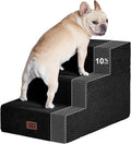 EHEYCIGA Dog Stairs 13.5" H, 3-Step Extra Wide Dog Steps, Black