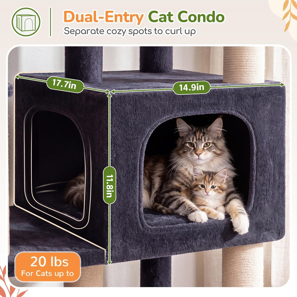 Globlazer Heavy Duty Cat Tree for Large Cats, 25.5in Wide Top Perch, S52F