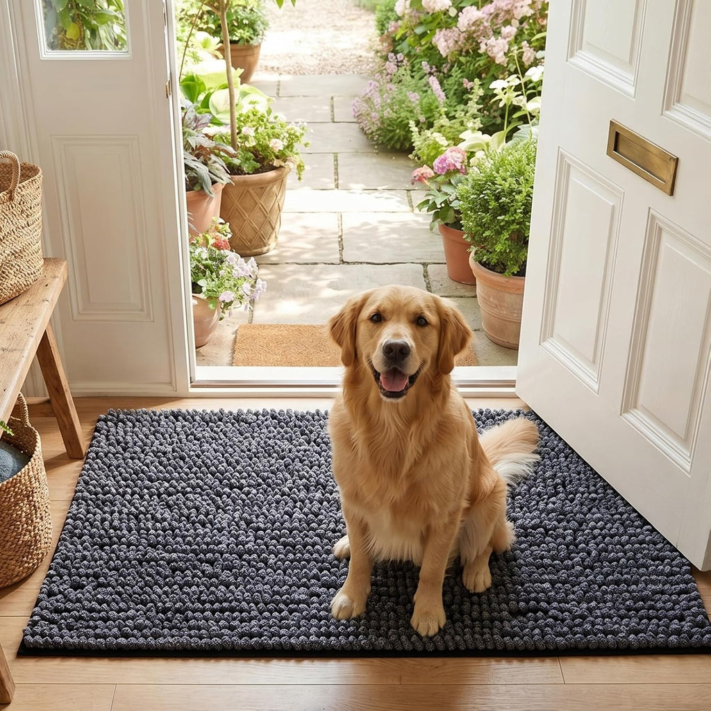 EHEYCIGA Super Absorbent Dog Door Mat for Muddy Paws 24x16 in. Entryway Rug