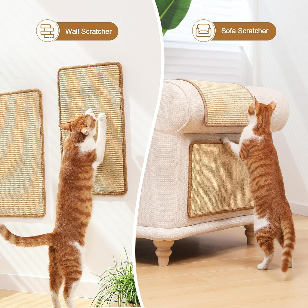 FUKUMARU 2 Packs Cat Scratching Mat, 19.6 x 11.8 Inch Cat Scratcher Pad
