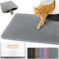 Cat Litter Mat 24"x35",Double Layer EVA litterbox Mat, Gray