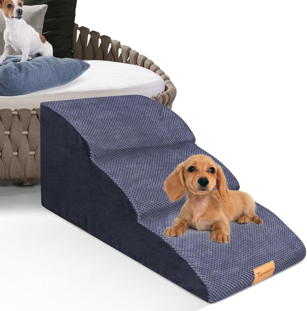 Topmart High Density Extended Foam Dog Ramp&Steps 3 Tiers,15.7" High