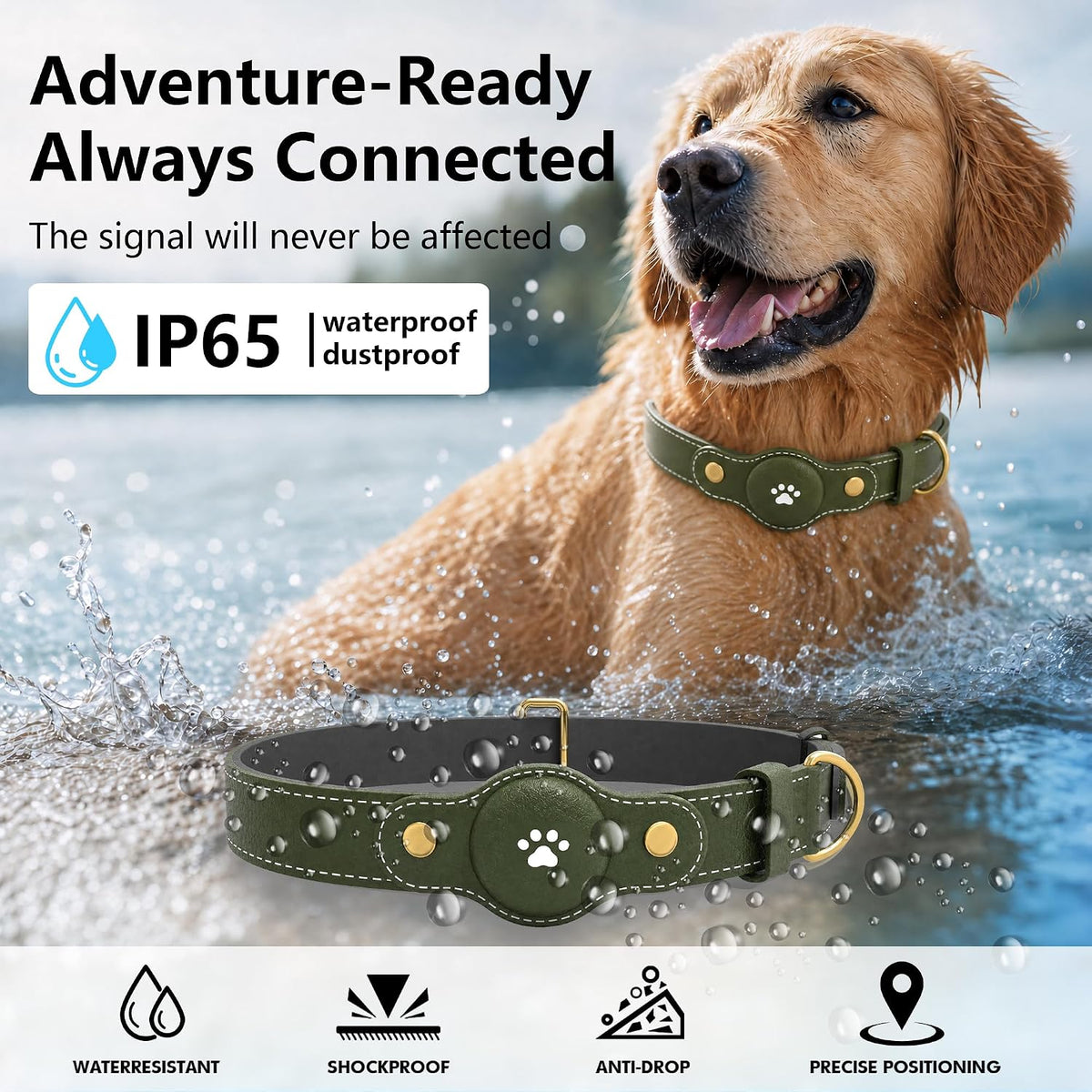 GPS Tracker for Dogs – Smart Dog Collar & Pet Tracker with Real-Time Location, No Monthly Fee, Unlimited Range (iOS & Android) – Fits Small to Large Dogs(Locator Included)
