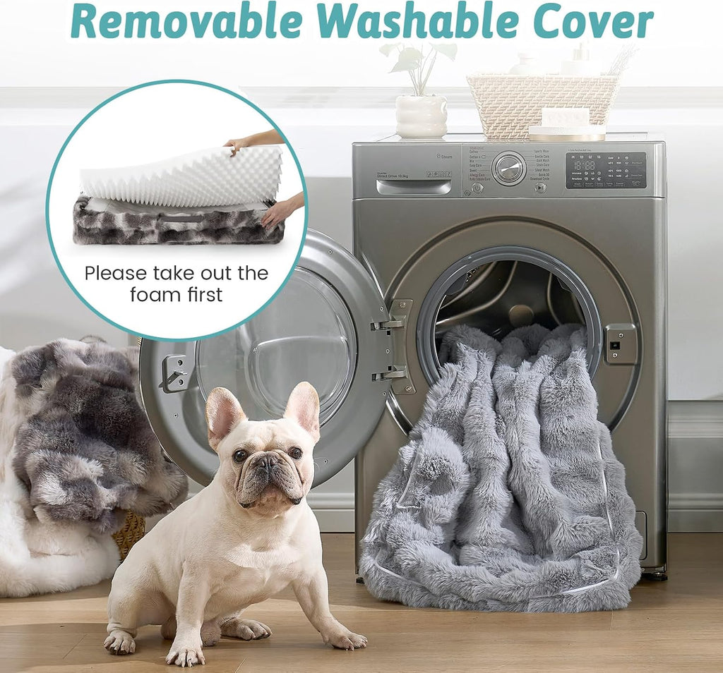 COZY KISS Warm Orthopedic Dog Bed for Large Dogs, 36x27 Inch, Tie Dye