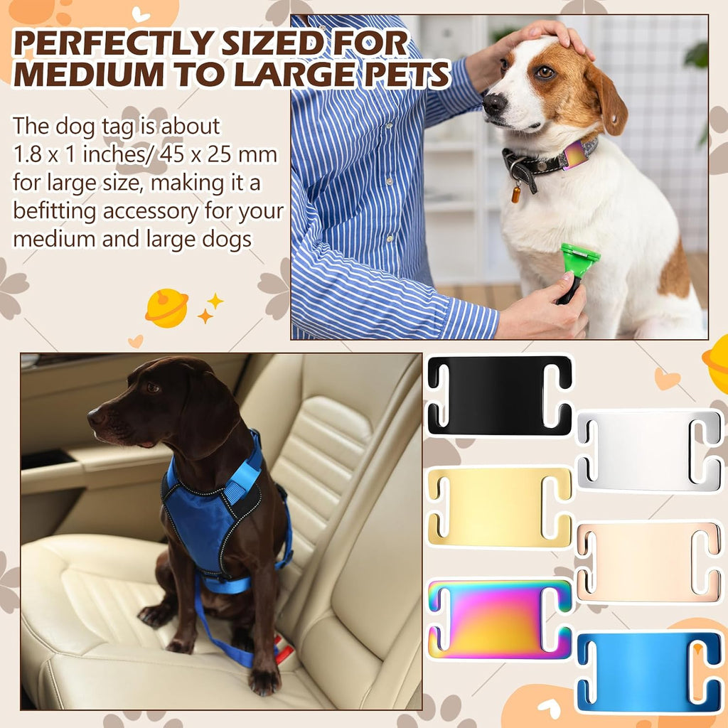 Hicarer 30 Pcs Stainless Steel Dog Tag Blank Pet ID Tags, Slide-on Shape