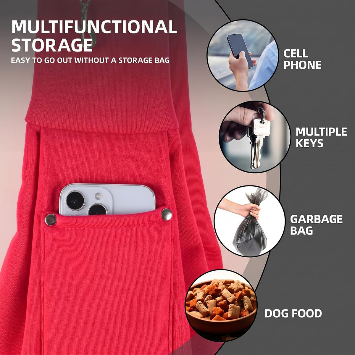 ARZQUT Dog and Cats Carrier Sling, Small Pet Carrier with Storage Pocket