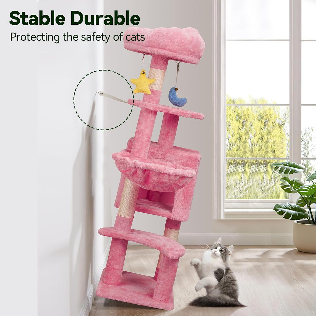 Meecal 43-Inch Small Cat Tree Cute for Kittens Under 6 Months 9lbs, Pink