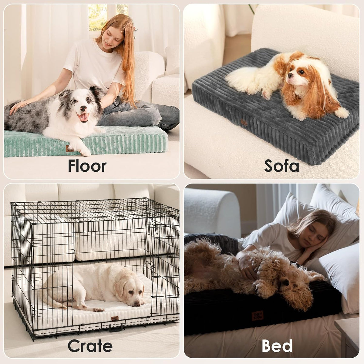EHEYCIGA Orthopedic Dog Bed Medium Size Dog, 30"x20" Washable Pet Bed