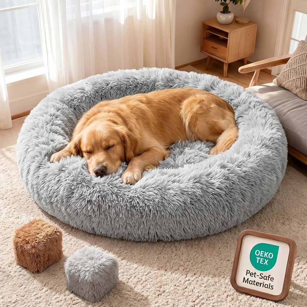 Memory Foam Orthopedic XXL Dog Beds for Extra Large Size Dogs,48 Inch,Grey