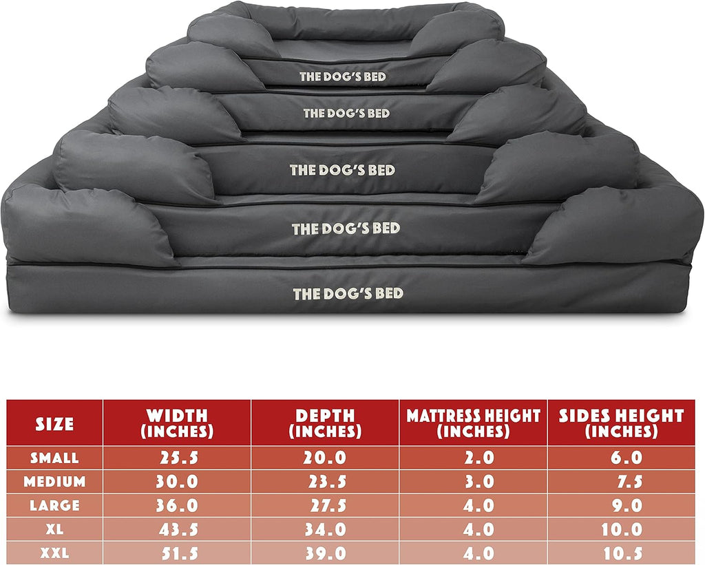 The Dog’s Bed Replacement Outer Cover, Oxford Fabric, Grey with Black Trim, XXL