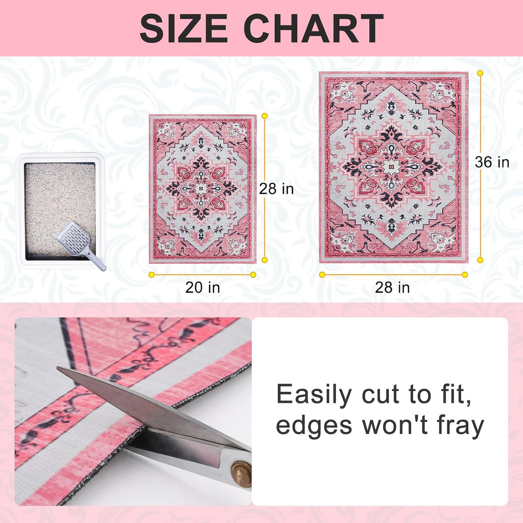 BEAUTYZOO Cat Litter Mat, 28" x 36" Large Litter Trapping Mat, Waterproof