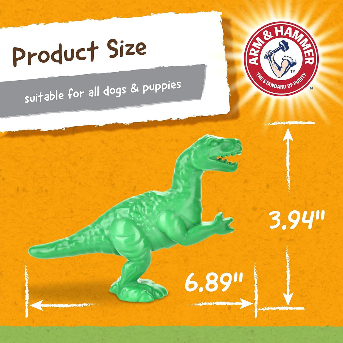 Arm & Hammer for Pets Nubbies Dental Toys T-Rex Dental Chew Toy for Dogs Best Dog Chew Toy for Moderate Chewers Reduces Plaque & Tartar Buildup Without Brushing, Mint Flavor (Pack of 2)