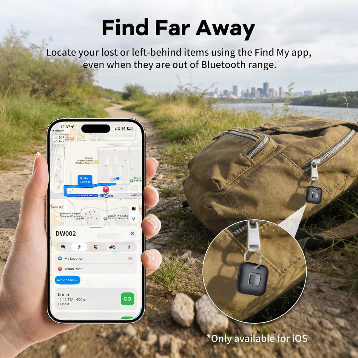 Hoxe Air Tracker Tags-4 Pack for iOS & Android, Smart Tag for Key, Bag, Pet